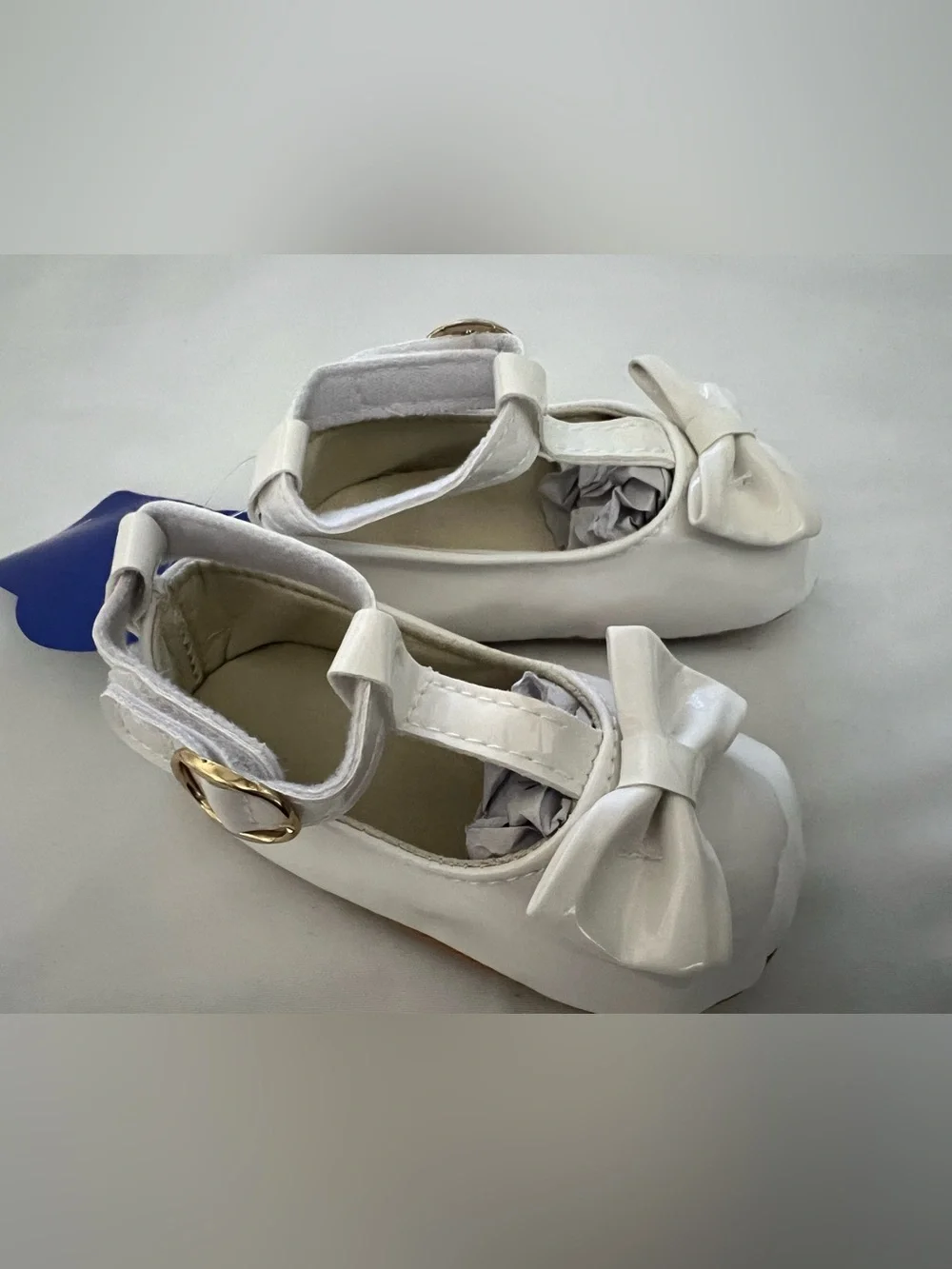 White Patent Bow Mary Jane Baby Shoes
